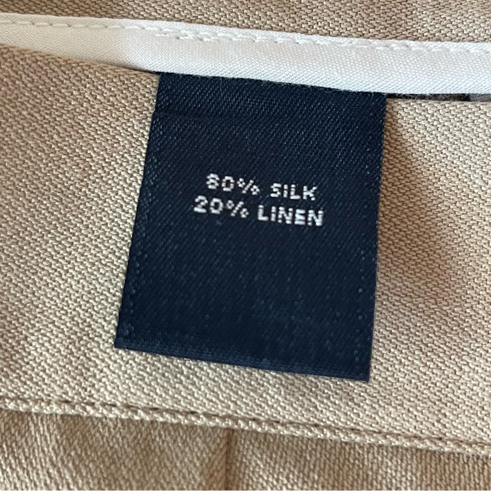 NWT Nautica Mens Tan Silk Linen Blend Shorts Size 33 (waist measures 16" across) - Picture 6 of 8